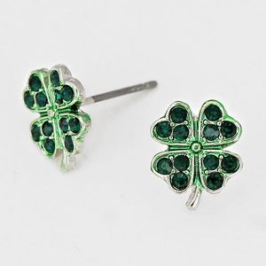 Pave Clover Stud Earrings